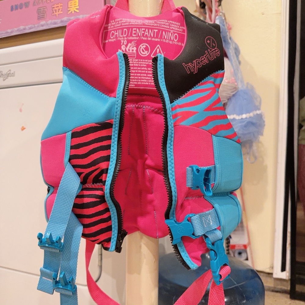 Kids Life Vest - Blue and pink HyperLite Elite Infant/Toddler - Picture 3 of 3